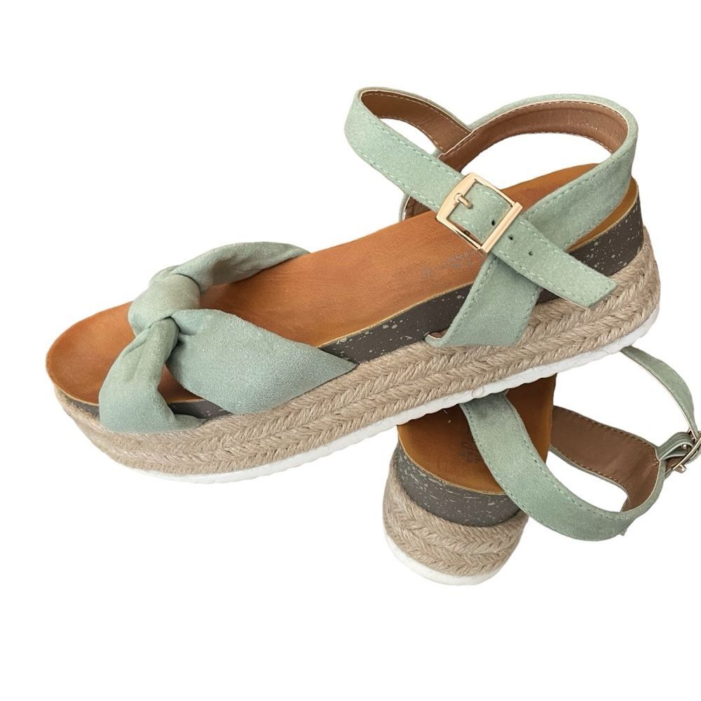 PATRIZIA BY SPRING STEP MADHURI MINT GREEN  ESPADRILLE PLATFORM SANDAL 40-US 9.5